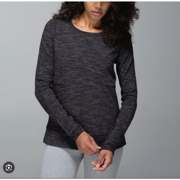 LULULEMON Exhalation Pullover II Sweatshirt Marled Gray Long Sleeve Size 6 - Picture 1 of 8